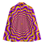 Yellow Splashing Moving Optical Illusion Men's Cotton Blazer