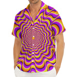 Yellow Splashing Moving Optical Illusion Men's Deep V-Neck Shirt