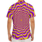 Yellow Splashing Moving Optical Illusion Men's Deep V-Neck Shirt