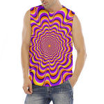 Yellow Splashing Moving Optical Illusion Men's Fitness Tank Top