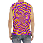 Yellow Splashing Moving Optical Illusion Men's Fitness Tank Top