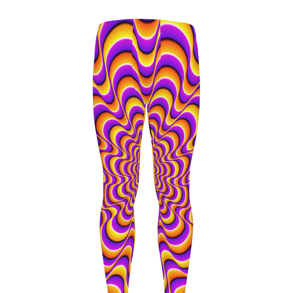 Yellow Splashing Moving Optical Illusion Men's leggings