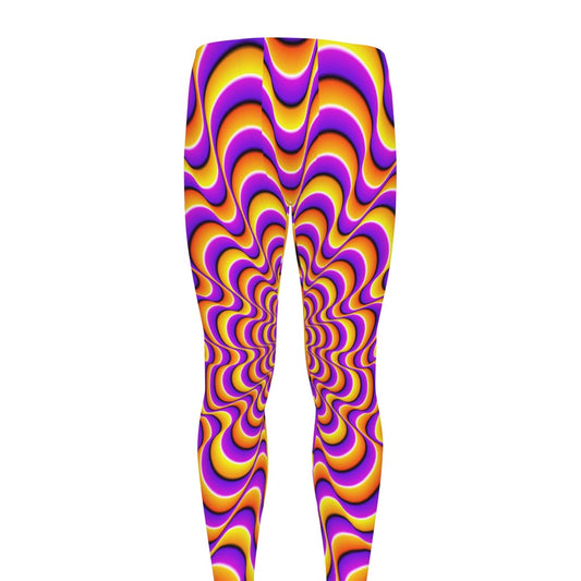 Yellow Splashing Moving Optical Illusion Men's leggings