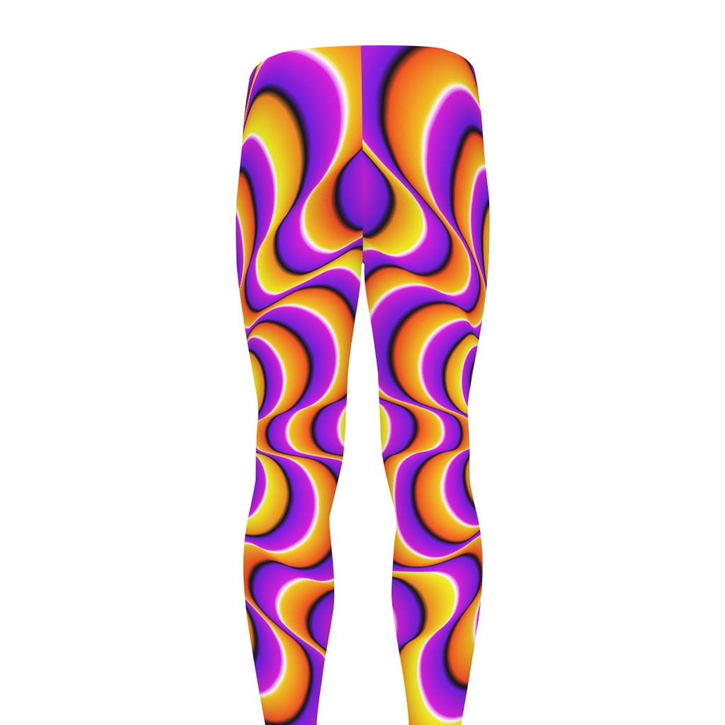 Yellow Splashing Moving Optical Illusion Men's leggings