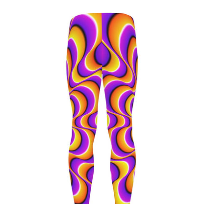 Yellow Splashing Moving Optical Illusion Men's leggings