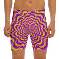 Yellow Splashing Moving Optical Illusion Men's Long Boxer Briefs