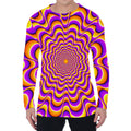 Yellow Splashing Moving Optical Illusion Men's Long Sleeve T-Shirt