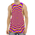 Yellow Splashing Moving Optical Illusion Men's Muscle Tank Top