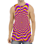 Yellow Splashing Moving Optical Illusion Men's Muscle Tank Top