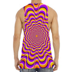 Yellow Splashing Moving Optical Illusion Men's Muscle Tank Top