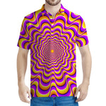 Yellow Splashing Moving Optical Illusion Men's Polo Shirt