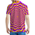 Yellow Splashing Moving Optical Illusion Men's Polo Shirt