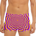 Yellow Splashing Moving Optical Illusion Men's Short Boxer Briefs