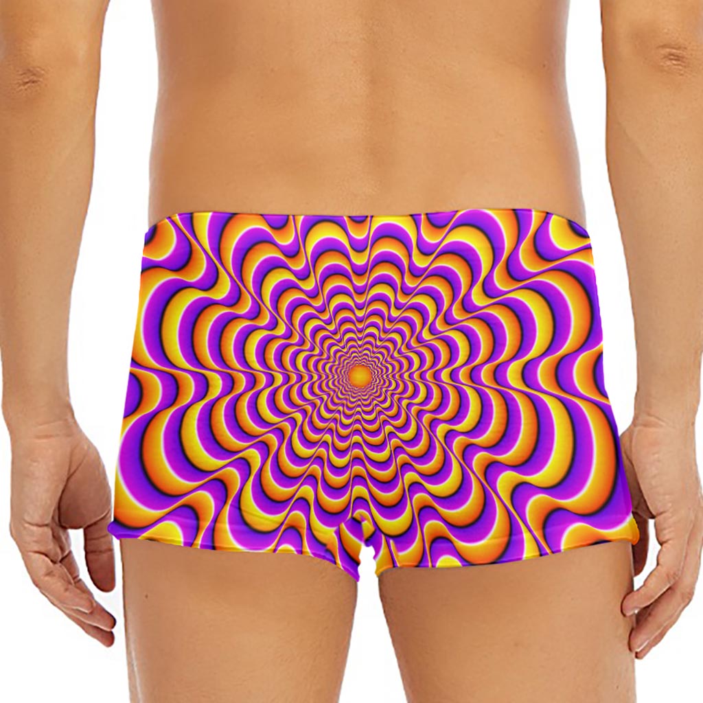 Yellow Splashing Moving Optical Illusion Men's Short Boxer Briefs