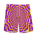 Yellow Splashing Moving Optical Illusion Men's Athletic Shorts