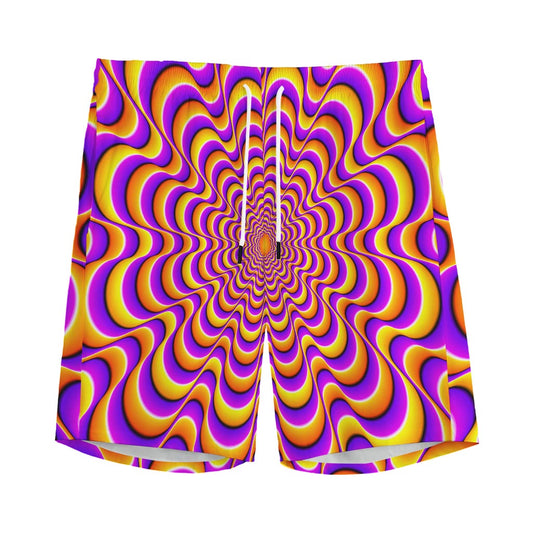 Yellow Splashing Moving Optical Illusion Men's Sports Shorts
