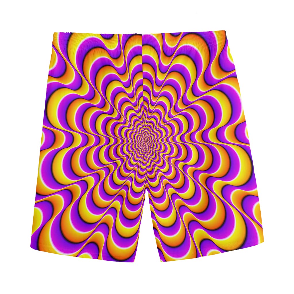Yellow Splashing Moving Optical Illusion Men's Sports Shorts
