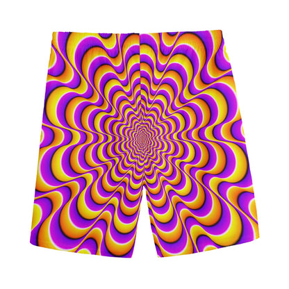 Yellow Splashing Moving Optical Illusion Men's Sports Shorts