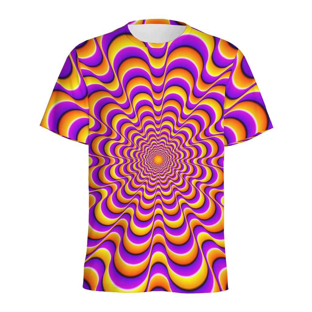 Yellow Splashing Moving Optical Illusion Men's Sports T-Shirt