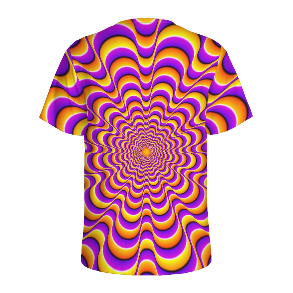 Yellow Splashing Moving Optical Illusion Men's Sports T-Shirt