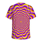Yellow Splashing Moving Optical Illusion Men's Sports T-Shirt