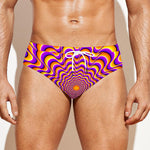 Yellow Splashing Moving Optical Illusion Men's Swim Briefs