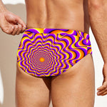 Yellow Splashing Moving Optical Illusion Men's Swim Briefs