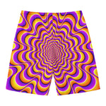 Yellow Splashing Moving Optical Illusion Men's Swim Trunks