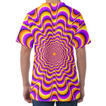 Yellow Splashing Moving Optical Illusion Men's Velvet T-Shirt