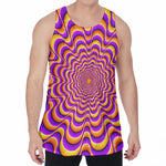 Yellow Splashing Moving Optical Illusion Men's Velvet Tank Top