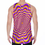 Yellow Splashing Moving Optical Illusion Men's Velvet Tank Top