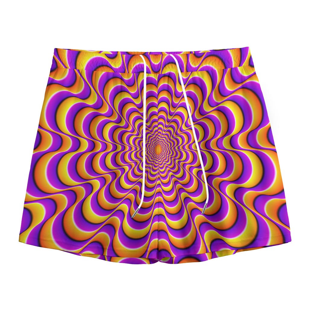 Yellow Splashing Moving Optical Illusion Mesh Shorts