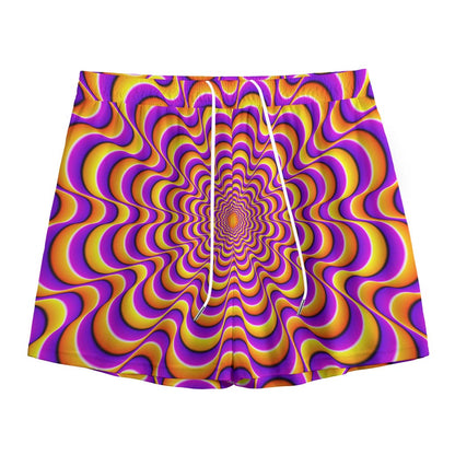 Yellow Splashing Moving Optical Illusion Mesh Shorts