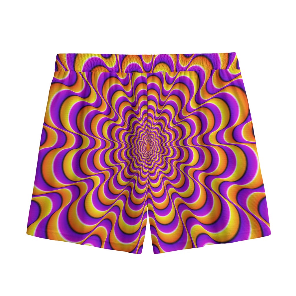 Yellow Splashing Moving Optical Illusion Mesh Shorts