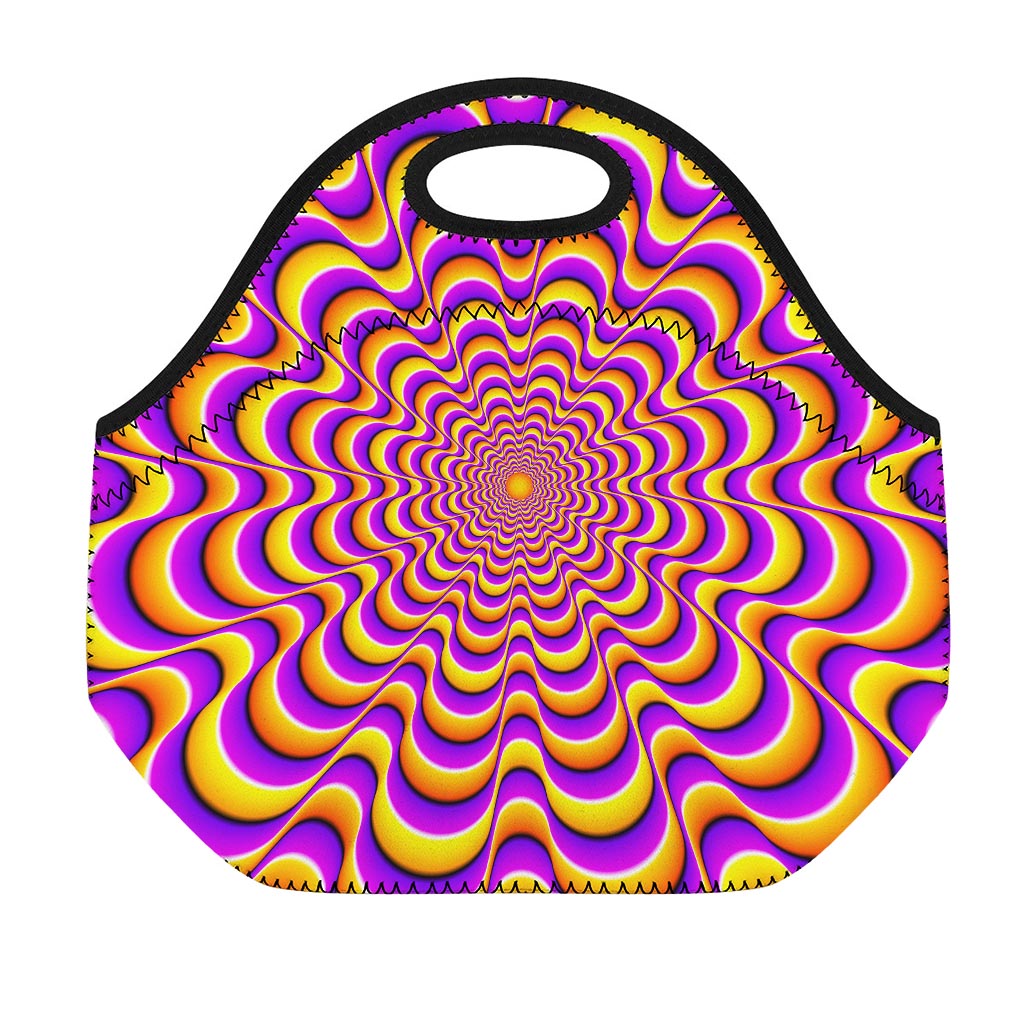 Yellow Splashing Moving Optical Illusion Neoprene Lunch Bag