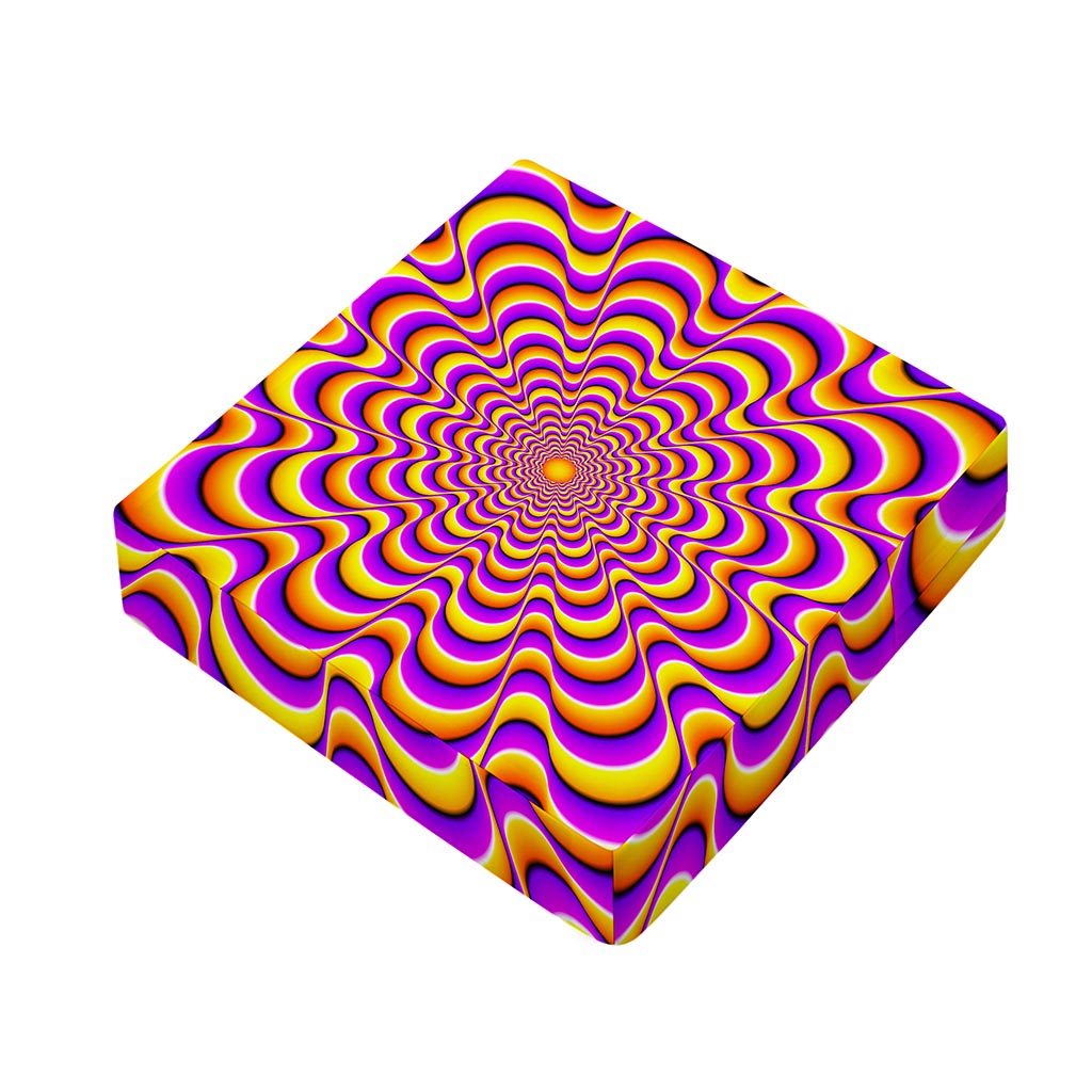 Yellow Splashing Moving Optical Illusion Outdoor Seat Cushion Cover