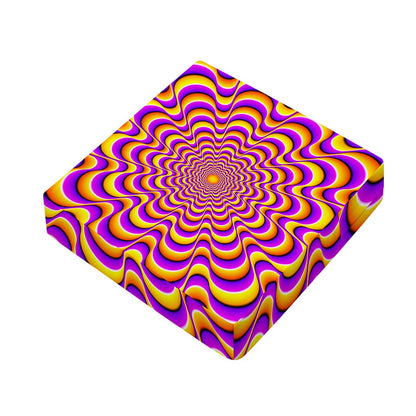 Yellow Splashing Moving Optical Illusion Outdoor Seat Cushion Cover