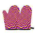 Yellow Splashing Moving Optical Illusion Oven Mitts