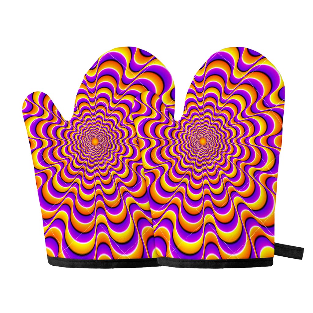 Yellow Splashing Moving Optical Illusion Oven Mitts