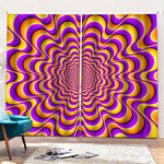 Yellow Splashing Moving Optical Illusion Pencil Pleat Curtains