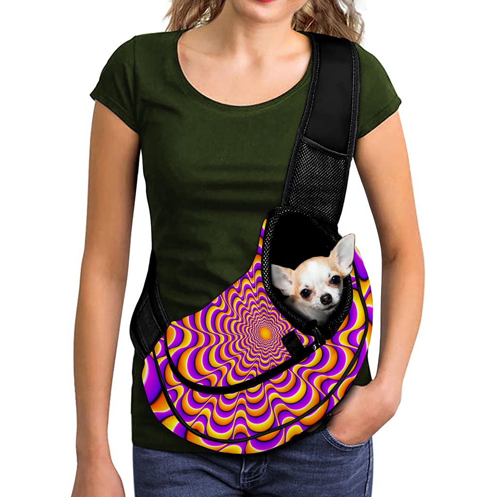Yellow Splashing Moving Optical Illusion Pet Sling Carrier