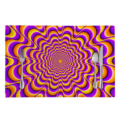Yellow Splashing Moving Optical Illusion Placemat