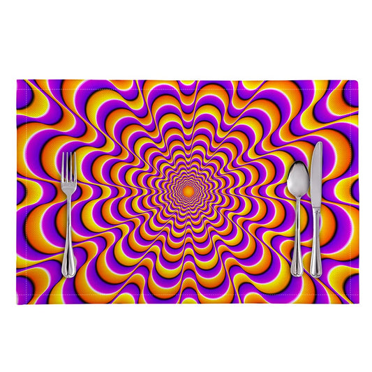 Yellow Splashing Moving Optical Illusion Placemat