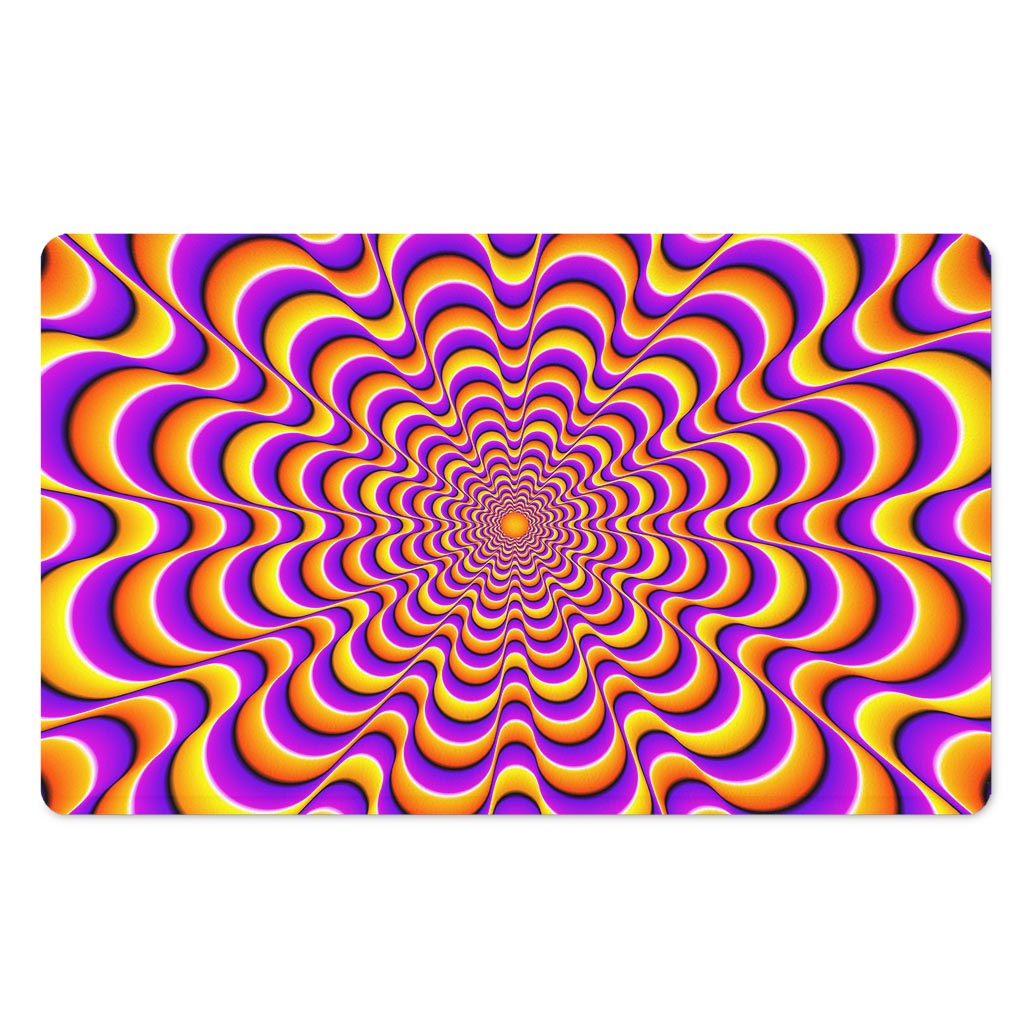 Yellow Splashing Moving Optical Illusion Polyester Doormat