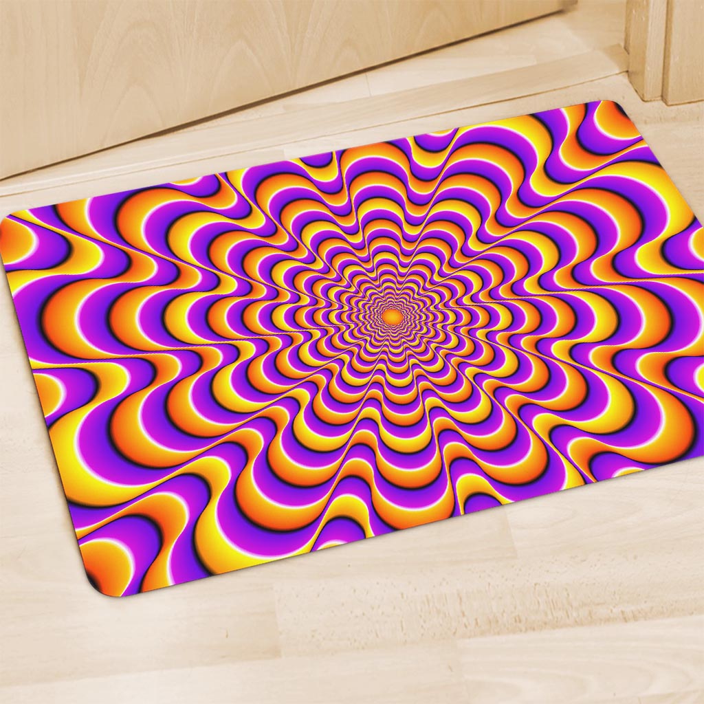 Yellow Splashing Moving Optical Illusion Polyester Doormat