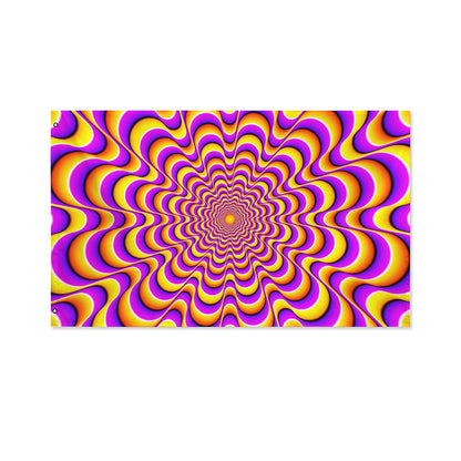 Yellow Splashing Moving Optical Illusion Polyester Flag