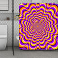Yellow Splashing Moving Optical Illusion Polyester Shower Curtain
