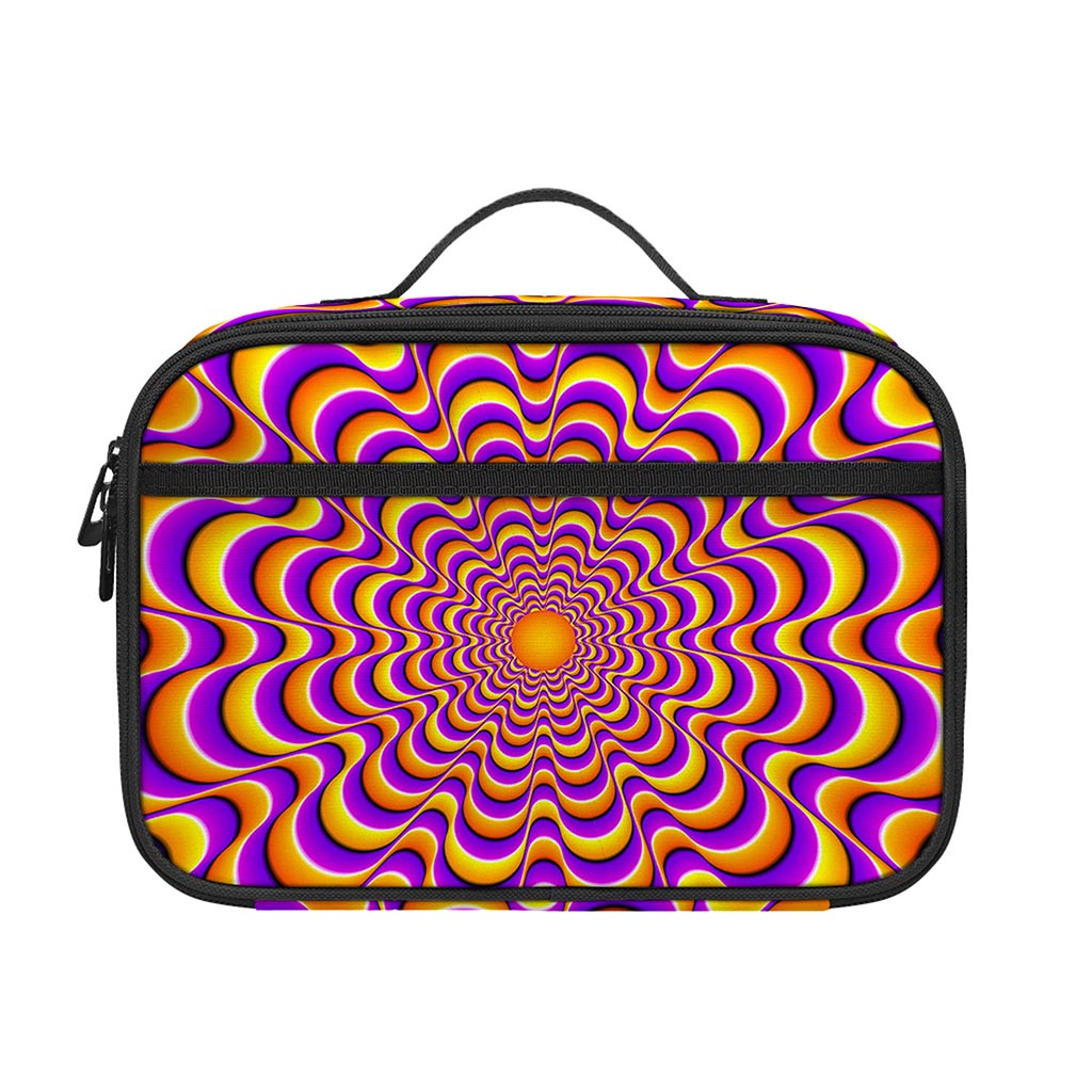 Yellow Splashing Moving Optical Illusion Portable Lunch Bag