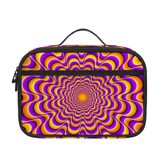Yellow Splashing Moving Optical Illusion Portable Lunch Bag