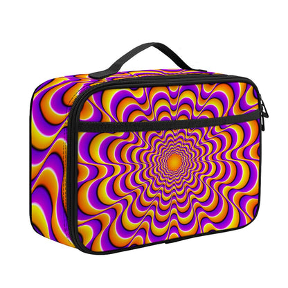 Yellow Splashing Moving Optical Illusion Portable Lunch Bag